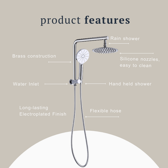 Indigo Ciara Twin Shower Chrome features