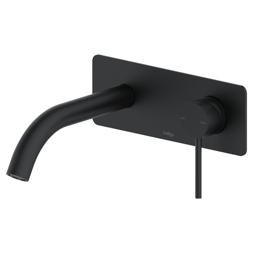 Indigo Alisa Bathroom Wall Basin/Bath Fixed Mixer Tap Set 27cm Matte Black US5513MB online at The Blue Space
