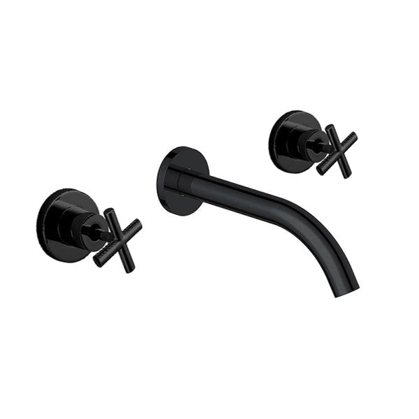 Indigo Elite X Wall Basin/Bath Set 220mm Matte Black - US5004MB