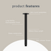 Indigo Ciara Ceiling Shower Arm 300mm Matte Black product features