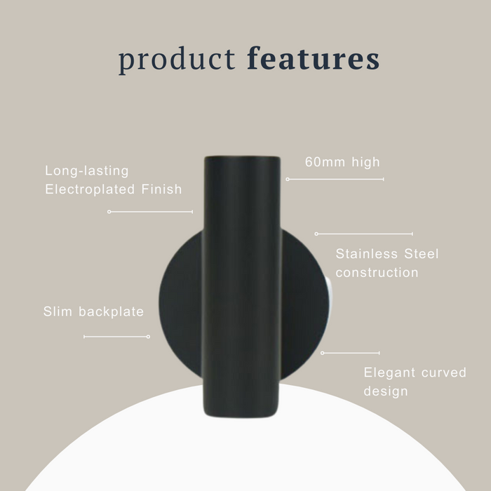 Indigo Ciara Wall Hook Matte Black product feature