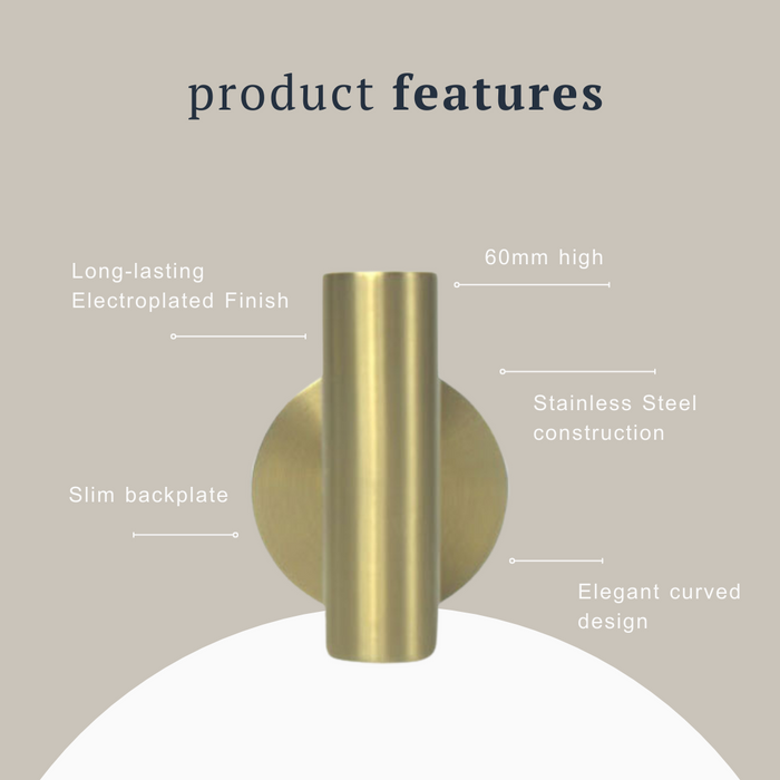 Indigo Ciara Wall Hook Brushed Brass product feature