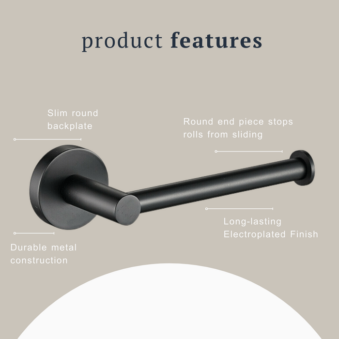 Indigo Ciara Toilet Roll Holder Matte Black product features