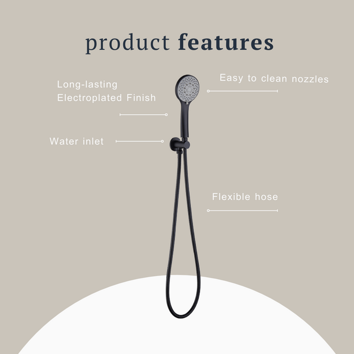 Indigo Ciara Hand Shower Matte Black