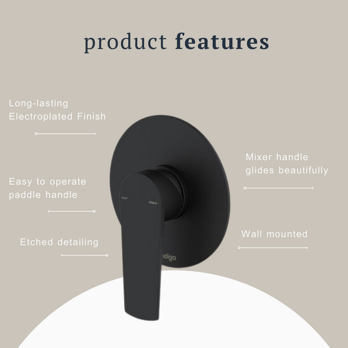 Indigo Savina Bath/Shower Mixer Matte Black