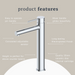 Indigo Alisa Tower Basin Mixer Chrome product features