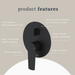 Indigo Savina Bath/Shower Mixer with Diverter Matte Black