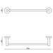 Technical Drawing - Indigo Ciara Single Towel Rail Chrome US1003CH