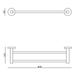 Technical Drawing - Indigo Ciara Double Towel Rail Matte Black US1004MB