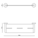 Technical Drawing - Indigo Ciara Bathroom Shelf Chrome US1005CH