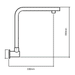 Technical Drawing - Indigo Ciara Upswept Right Angle Shower Arm 350mm Matte Black US2007MB