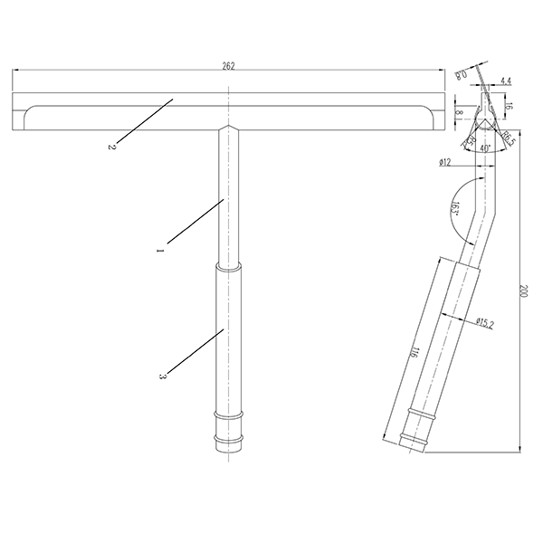 Technical Drawing - Indigo Ciara Shower Squeegee Stainless Steel US3010SS