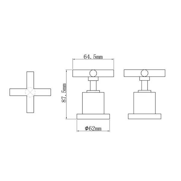 Technical Drawing - Indigo Elite X Wall Top Assemblies Matte Black US5001MB