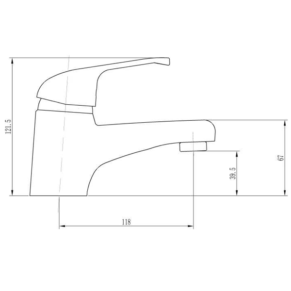 Technical Drawing - Indigo Elite Basin Mixer Chrome US5008CH