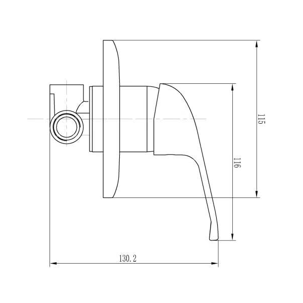 Technical Drawing - Indigo Elite Bath/Shower Mixer Chrome US5009CH