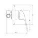 Technical Drawing - Indigo Elite Bath/Shower Mixer Chrome US5009CH