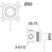 Technical Drawing - Indigo Alisa Bath/Shower Mixer Chrome US5510CH