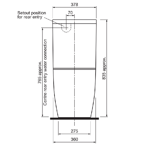 Technical Drawing - Indigo Cali Toilet Suite US8002T