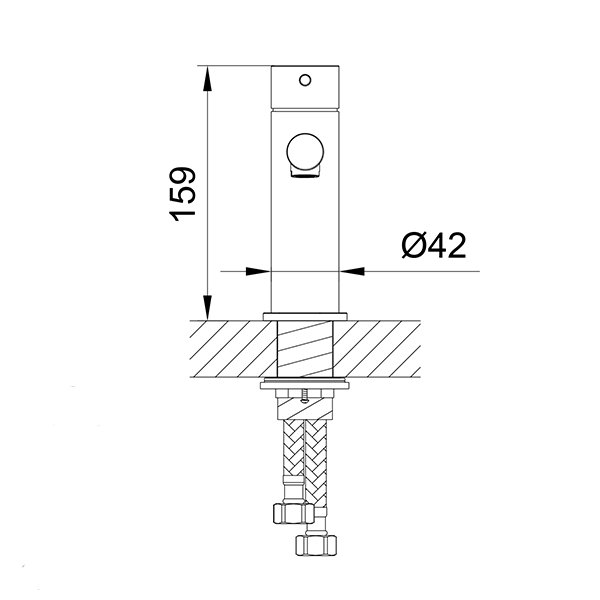 Technical Drawing - Indigo Alisa Basin Mixer Matte Black