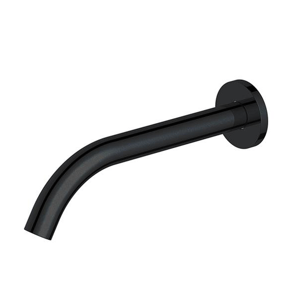 Indigo Alisa basin/bath spout in matte black finish with 225mm spout projection