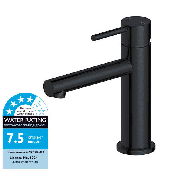 Indigo Alisa Brass WELS 4 Star Bathroom Basin Mixer Tap Matte Black WELS Rating - The Blue Space