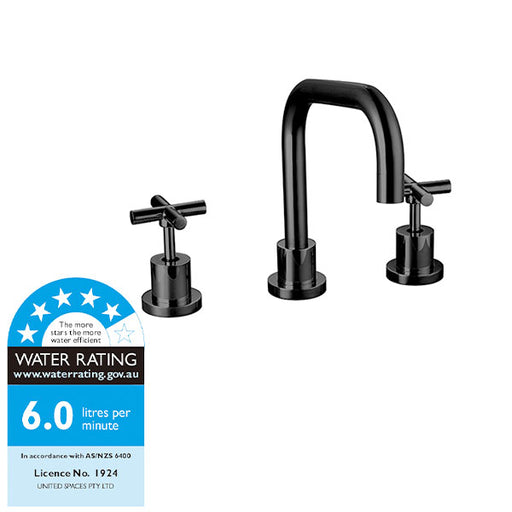 Indigo Elite X Brass Bathroom WELS 5 Star Basin Tap Set Matte Black WELS Rating - Indigo