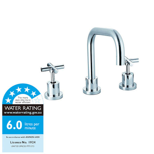 Indigo Elite X Brass Bathroom WELS 5 Star Basin Tap Set Polished Chrome WELS Rating - Indigo