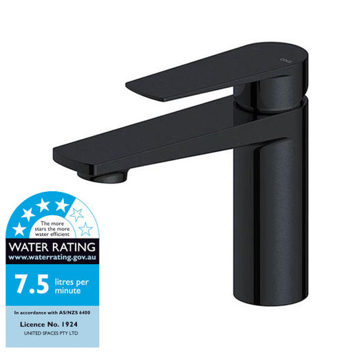 Indigo Savina Brass Bathroom WELS 4 Star Basin Mixer Tap Matte Black WELS Rating - Indigo