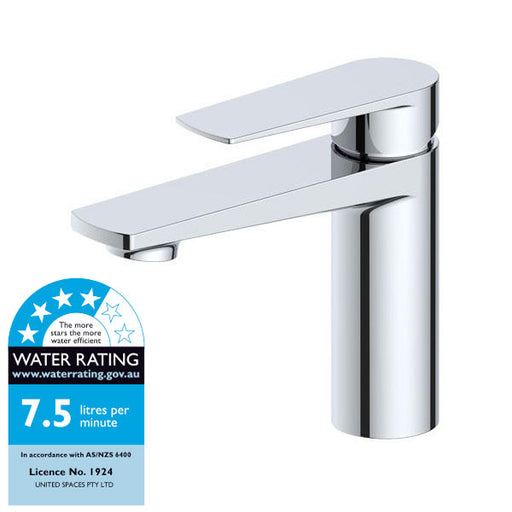 Indigo Savina Brass Bathroom WELS 4 Star Basin Mixer Tap Polished Chrome WELS Rating - Indigo