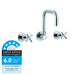 Indigo WELS 5 Star Brass Elite X Wall Kitchen Sink Tap Set Polished Chrome WELS Rating - Indigo