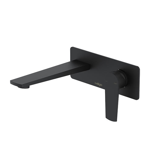 Indigo Savina Wall Basin/Bath Mixer 180mm Matte Black online at Indigo Bathrooms