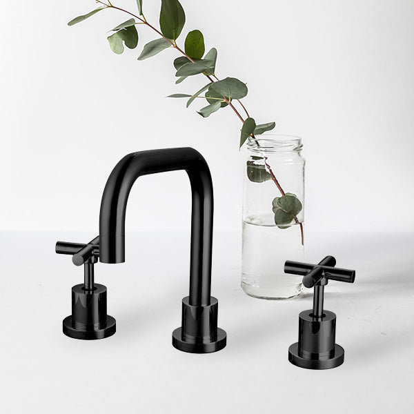 Indigo Elite X Brass Bathroom WELS 5 Star Basin Tap Set Matte Black