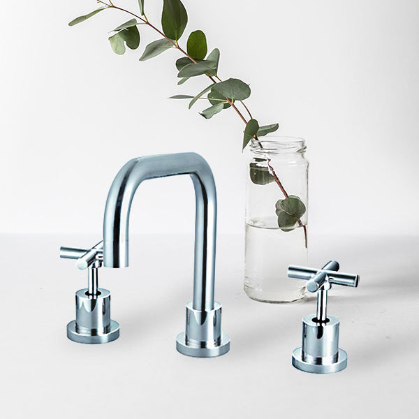 Indigo Elite X Brass Bathroom WELS 5 Star Basin Tap Set Polished Chrome